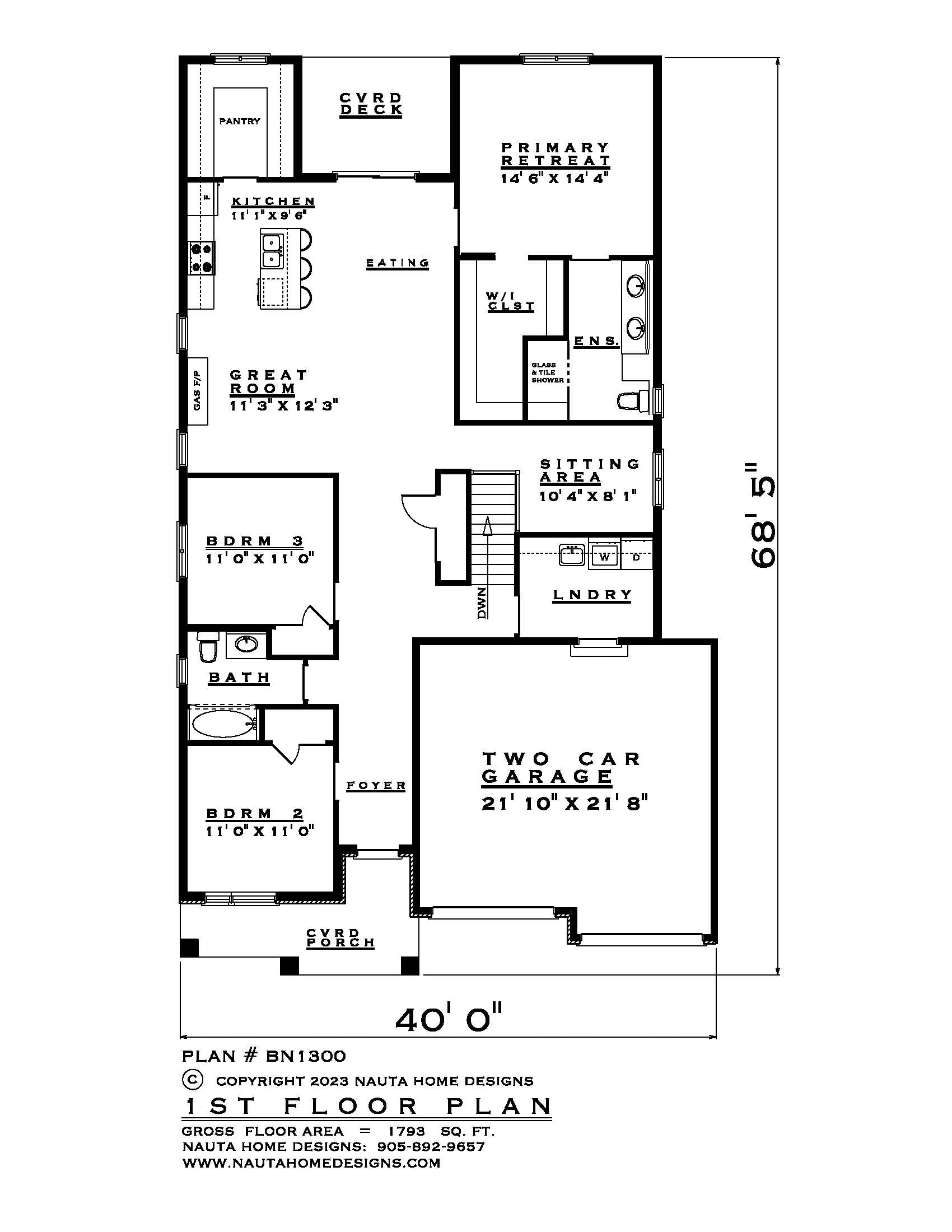 BN1300-Custom Designed House Plan – Nauta Home Designs