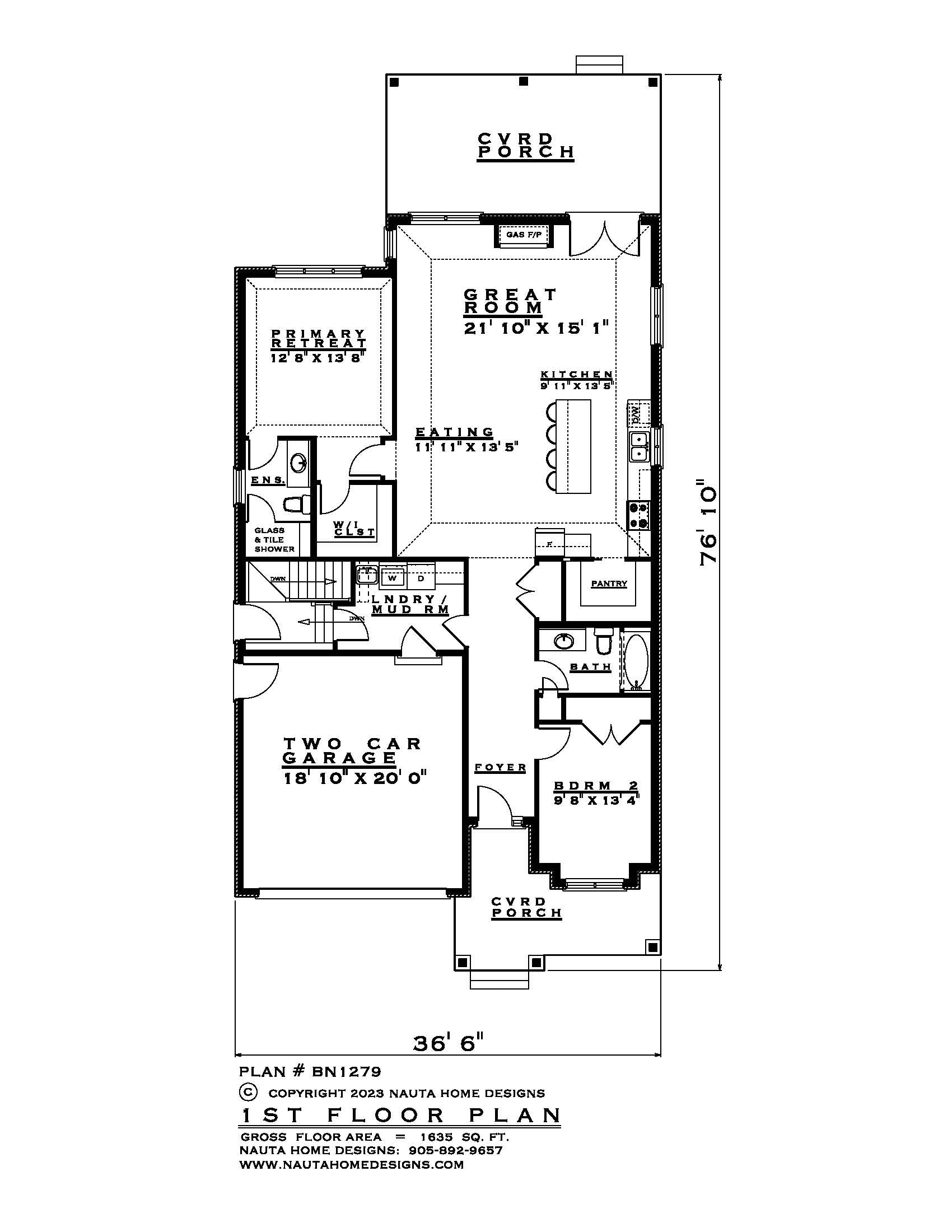 BN1279-Custom Designed House Plan – Nauta Home Designs