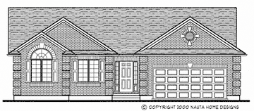 Bungalow house plan BN198 front elevation