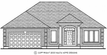 Bungalow house plan BN201 front elevation