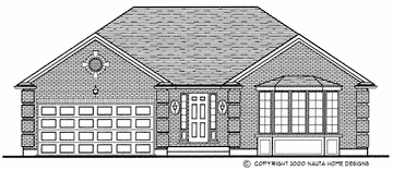 Bungalow house plan BN206 front elevation