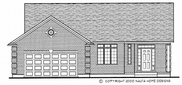 Bungalow house plan BN212 front elevation