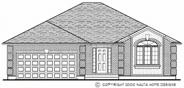 Bungalow House Plan, BN235 Front Elevation