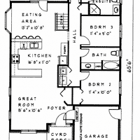 Bungalow House Plan, BN325 Floor Plan
