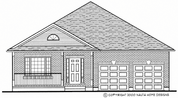 Bungalow house plan BN155 front elevation