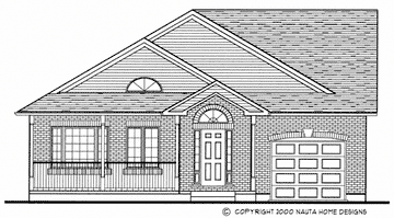 Bungalow house plan BN157 front elevation