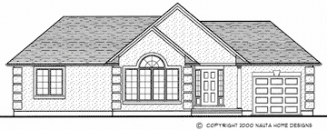 Bungalow house plan BN167 front elevation