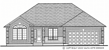 Bungalow house plan BN187 front elevation